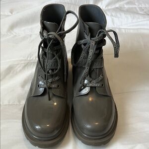 DKNY Women's Charcoal Combat Boots